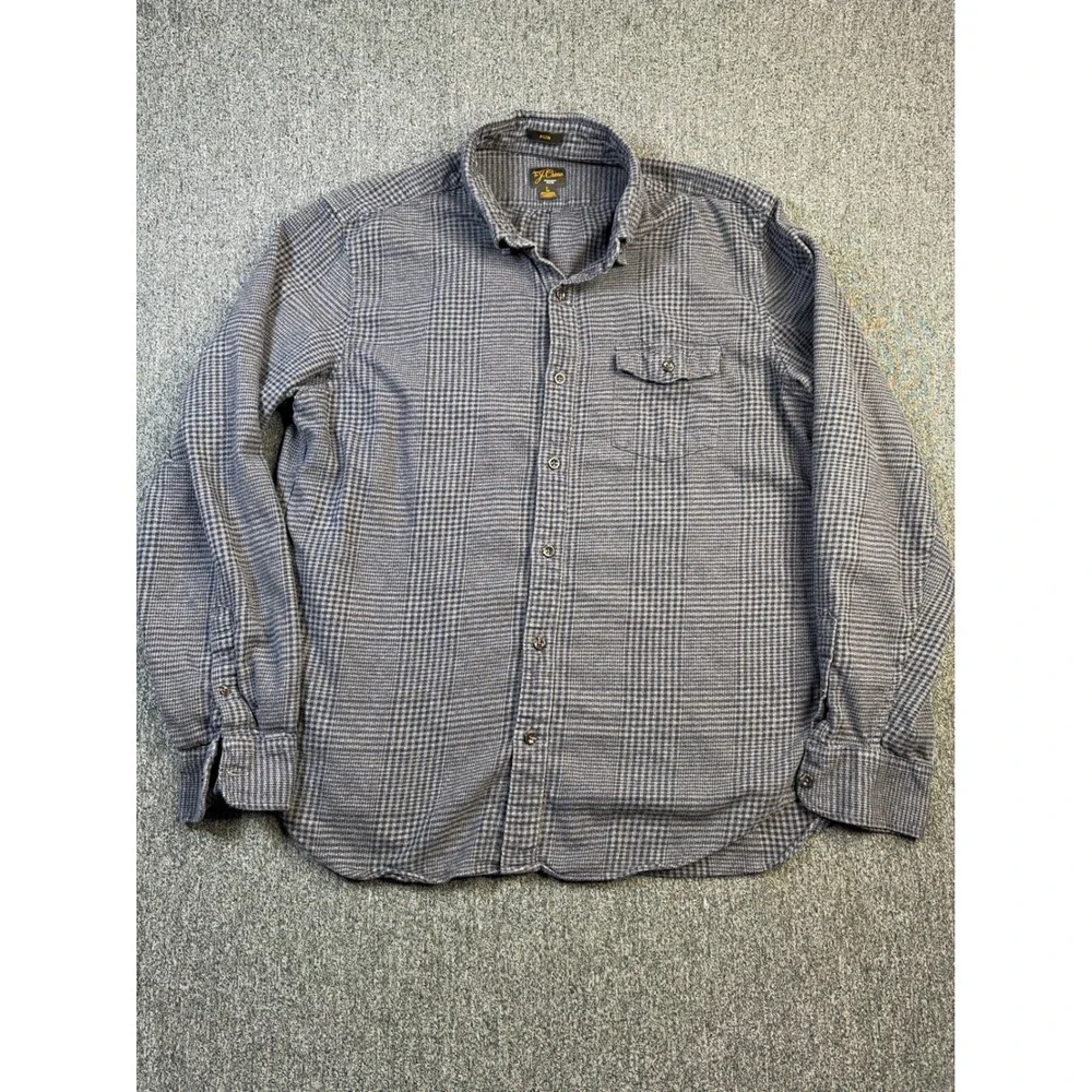 J.Crew Mens Slim Fit Cotton Cashmere Houndstooth Button Down Shirt Large BD849